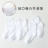 Calcetines Infantiles Primavera y Otoño Blancos de Media Caña de Algodón Niños y Niñas Color Sólido Estudiante Calcetines Blancos Para Niños Medianos y Grandes Calcetines Deportivos de Rendimiento