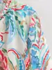 Camisa de Popelina Informal Holgada con Estampado de Manga Larga para Mujer Estilo Europeo y Americano 2025 0134
