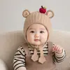 Gorro para bebé para otoño e invierno, gorro de punto para bebés niños, gorro cálido y grueso que cubre las orejas para bebés e infantes, gorro de invierno
