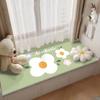 Alfombrilla para ventana de mirador pequeña de flores frescas, lavable, impermeable, universal para todas las estaciones, no requiere limpieza, fácil de cuidar, se puede cortar