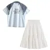 Conjunto de Verano para Niñas 2026 Nuevo Estilo Moda Chic Elegante Estilo Coreano Atuendo para Niñas Grandes