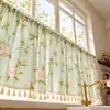 Cortinas Florales Estilo Retro Francés Americano Dormitorio Sala de Estar Balcón Ventana Saliente Cocina Cortinas Blackout Media Cortinas Cortinas de Puerta Cortinas Pequeñas Cortas