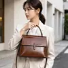 Bolsa de Mujer Otoño 2026 Nueva Bolsa de Mujer de Cuero Genuino Bolso de Hombro Cruzado de Piel de Vaca Bolso de Mano Bolso con Solapa de Patrón de Cocodrilo