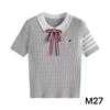 Polo de Punto de Seda Helada con Lazo Bordado de Cachorro para Mujer, Elegante y Versátil, Moderno y Juvenil