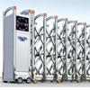 Puerta telescópica eléctrica de aleación de aluminio, puerta plegable con control remoto para fábrica, puerta corrediza automática de acero inoxidable para uso residencial y escolar.
