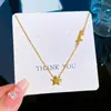 [Acero de titanio de cuerpo entero] estrellas viento extremadamente simple amantes horno collar de oro real femenino red social ins accesorios de cadena para clavícula