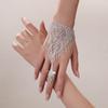 Pulsera Anillo Integrado Cadena de Mano Dorada con Incrustaciones de Pedrería Europea y Americana Joyería de Boda para Novia Joyería para Actuación Pulsera Exagerada
