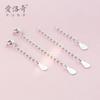 Cadena de extensión de joyería de plata S925 para bricolaje, accesorios para pulsera, tobillera, cadena de extensión de cola de goteo, cadena cerrada ajustable W001