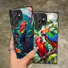 Adecuado para funda de teléfono Samsung S26ULTRA A90 loro colorido S24 cristal templado A16 cubierta protectora negra A07