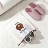 Bolsa de armazenamento em formato de urso, saquinho com cordão, bolsa de embalagem de roupas para exportação, bolsa plástica PE translúcida fosca, bolsa para sapatos com logotipo