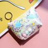 Linda celebridad de internet japonesa ins bolsa de cosméticos de gran capacidad con arena movediza de planeta corazón de niña portátil tamaño pequeño bolsa de aseo de viaje