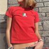 Nova T-shirt Curta Feminina Amazon Verão 2024 Tendência Distinta Slim-fit Versátil Bordado Nacional Estampado Curta