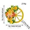 Guirlanda de roda de flores amarelas da primavera, nova simulação transfronteiriça, guirlanda de laço, pendente de porta, roda de madeira criativa, flores decorativas por atacado
