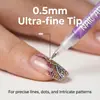 Marcador de Arte para Uñas Modelo de Exportación Transfronteriza 0.5mm 12 Colores Secado Rápido Bolígrafo de Arte para Uñas
