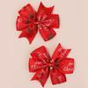 Laço de Natal de Comércio Exterior Presilha de Cabelo Infantil com Faixa Canelada Estampada, Decoração de Acessório de Cabelo para Meninas, Presilha de Cabelo para Bebê com Padrão de Desenho Animado