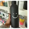 Termo Pequeño de Boca Estilo Americano Acero Inoxidable 304 Pintura de Goma Botella de Agua Deportiva 500ml Taza Fría para Exteriores con Asa