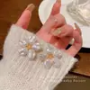 Brincos Flor Pérola Retrô Barrocos Leve Luxo Elegante High-end Brincos Femininos Outono Inverno Novo Joia de Orelha Celebridade da Internet