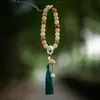Pulseira de Raiz de Bodhi de Jade Branco Degradê Portátil Semente de Lótus Anel de Corrida Pulseira Wen Brinquedo Masculino Placa de Contas de Buda Brinquedo Bodhi Crianças