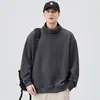 Novedad Primavera y Otoño 2025 Suéter de Punto con Cuello Alto para Hombre, Holgado y Versátil, Estilo Japonés, Color Sólido, Retro, Sudadera Pulóver para Parejas