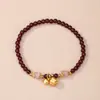 Nuevo Estilo Chino Imitación Granate Calabaza Flor de Lirio del Valle Pulsera Verano Nuevo Diseño Simple Joyería de Mano para Mujer Venta Directa de Fábrica