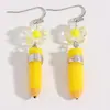 Pendientes de lápiz de aceite con forma de gota de color de contraste simple europeo y americano, pendientes femeninos creativos, frescos y divertidos, nuevos pendientes al por mayor
