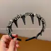 Diadema de Dientes Brillante con Diamantes y Perlas de Lujo Ligero Moda Pasador Alto de Corona Exquisito de Gama Alta Versátil Accesorio para el Cabello con Dientes Nuevo
