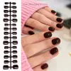 Doudoujia Uñas Postizas Ultra Cortas Estilo Francés Blanco Parches de Uñas Portables Color Nude Uñas Pre-Hechas Uñas Postizas Mayoreo