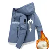 Jaqueta Fina de Primavera e Outono Transfronteiriça Cor Sólida Jaqueta Estampada Tendência Nova Casual Esportiva Jaqueta Masculina de Comércio Exterior