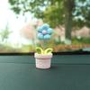 Macaron Cinco pétalas Flor Carro Fresco Pequeno Vaso de Flores Carro Balançando Cabeça Ornamentos Console Central Do Carro Ornamentos Decorativos De Mesa