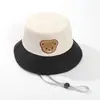 Chapéu Infantil Primavera e Outono Chapéu de Pescador Fino Versão Coreana Cabeça de Urso Meninos Meninas Versátil Casual Chapéu de Sol Bucket Tendência