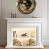 Chimenea Decorativa de Madera Maciza Francesa Gabinete Estilo Americano Chimenea Electrónica Llama Simulada Sala de Estar Arte para el Hogar Gabinete de Exhibición para la Entrada