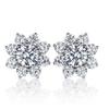 Nicho Design Sense Full Diamond Flower Sunflower Colar Celebrante Feminino Online Mesmo Estilo Anel Imitação Zircon Conjunto de Brincos Simples