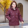 Ropa de abrigo de otoño e invierno para mujeres de mediana edad y mayores, ropa de mujer de talla grande, chaquetas acolchadas de algodón, ropa de invierno para abuelas, elegante y cálida, chaquetas acolchadas de algodón de corte holgado