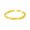 Nuevo Pulsera de Oro de Arena Estilo Chino Vietnamita, Pulsera Grabada Sólida Estilo Étnico con Mensaje Propicio, Joyería Chapada en Oro de Cobre para Mujer Que No Se Desvanece Fácilmente