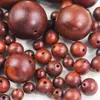 Atacado do Fabricante Contas Soltas de Sândalo Vermelho 6-20mm Contas para Pulseira Acessórios DIY Contas de Mogno Já Perfuradas