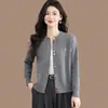 Cárdigan de Punto Corto con Botones de Colores para Mujer, Estilo Nuevo Primavera/Otoño, Chaqueta Suéter, Tacto de Alta Gama, Ropa Exterior Petite, Top de Manga Larga