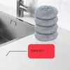 Escova de Lavar Louça com Dispenser Automático de Líquido, Escova de Limpeza de Panelas Tipo Pressão para Preguiçosos, Escova de Limpeza com Lã de Aço Específica para Cozinha