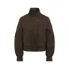 Chaqueta N605 High Street Retro Streetwear Motociclista Estilo Ropa de Trabajo de Alta Gama para Mujer, Corte Holgado Chaqueta con Cuello Alto