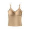 Sujetador sin tirantes ajustable, sencillo y sexy, con escote en V, espalda hermosa y copa fija, ropa interior larga para mujer.