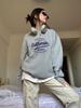 Sudadera de Cuello Redondo de Moda para Mujer 2025 Nueva Primavera y Otoño Estilo Americano Holgada Versátil Sudadera con Capucha Manga Larga Chaqueta de Primavera