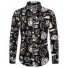 AliExpress Camisa Estampa Floral Étnica de Linho Nova Tamanho Plus Moda Masculina Casual Slim Manga Longa Floral para Homens