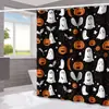 Cortina de Chuveiro Halloween Fantasma Abóbora Amazon Casa Impermeável e à Prova de Mofo Cortina de Chuveiro Divisória de Banheiro Cortina de Chuveiro