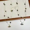 Collar con Colgante de Saturno de Diseño Nicho Coreano, Cadena de Clavícula de Moda con Cuentas de Ojo de Tigre de Doble Capa, Adorno de Cuello Atmosférico