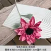 Dalia de estilo simple con centro de seda, tocado de flor artificial de tela de seda para manualidades, material para pasador, arreglo de pared de flores para bodas, accesorio para fotografía