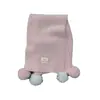 Bufanda Pompones Rosa Dulce Linda Estilo Japonés Reductora de Edad para Mujer Otoño e Invierno Atmósfera Coreana Calentador de Cuello Suave Cálido Color Sólido