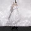Delantero Corto y Trasero Largo Camisola de Encaje Francés 2026 Nuevo Viaje de Novia Sesión de Fotos Vestido de Boda Ligero Blanco Fiesta de Cumpleaños Vestido Mini