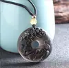 Collar con Colgante de Hebilla de la Paz de Obsidiana Hielo Signo del Zodíaco para Hombre Collar para Mujer Año del Zodíaco Tigre Colgante Patronus