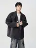 Abrigo de Lana Sarga Estilo Retro Old Money para Hombre, Tendencia Otoño e Invierno Marca Diseño Gabardina Corta Chaqueta Holgada