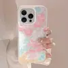 Funda Dorada con Flor para iPhone 17, Adecuada para Apple 15, Estilo Fresco para 14, Aplicable a 16 Pro Max, Sensación de Alta Gama para 12/13