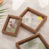Marco de Fotos Rectangular Nórdico de Cristal de Doble Cara Transfronterizo con Pinza de Carácter Hecha a Mano de Doble Felicidad, Adorno de Espécimen de Papel Picado de Planta de Mesa